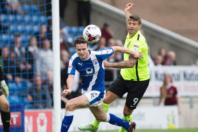 Marc Richards in action during last Saturday's defeat at Chesterfield