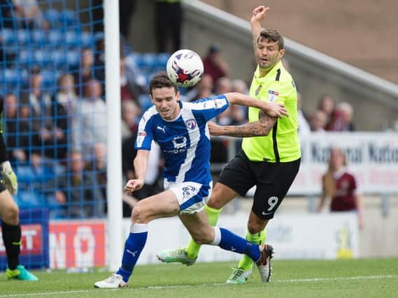 Marc Richards in action during last Saturday's defeat at Chesterfield