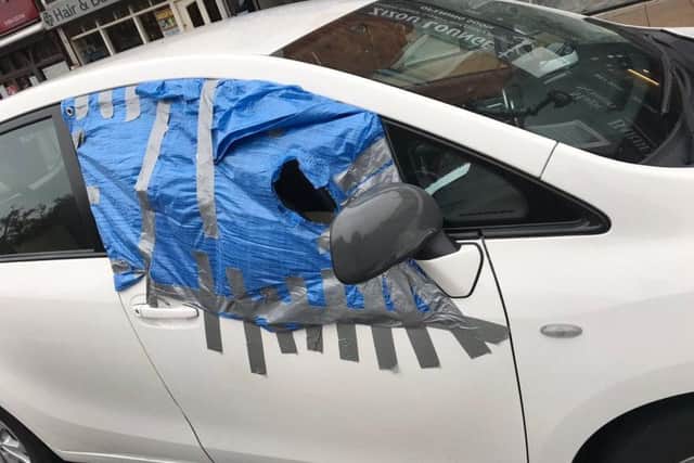 PC Dave Lee tweeted this picture of a car covered in a plastic sheet on Saturday.