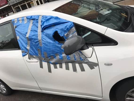 PC Dave Lee tweeted this picture of a car covered in a plastic sheet on Saturday.