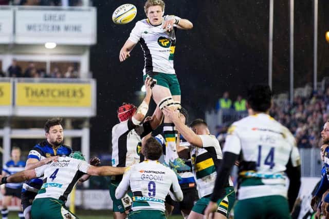 Jamie Gibson in lineout action