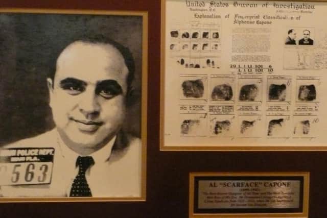 A portrait of Al Capone in the Moose Jaw tunnels.