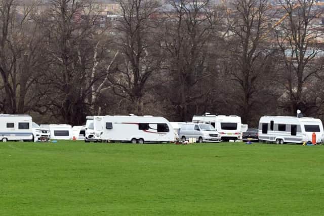 Around 20 caravans accessed the park on Monday (March 13).