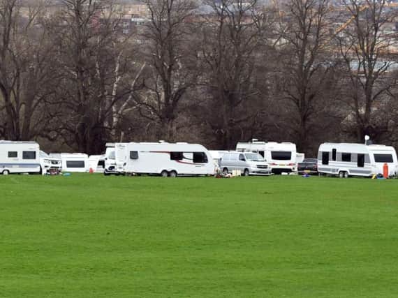 Around 20 caravans accessed the park on Monday (March 13).