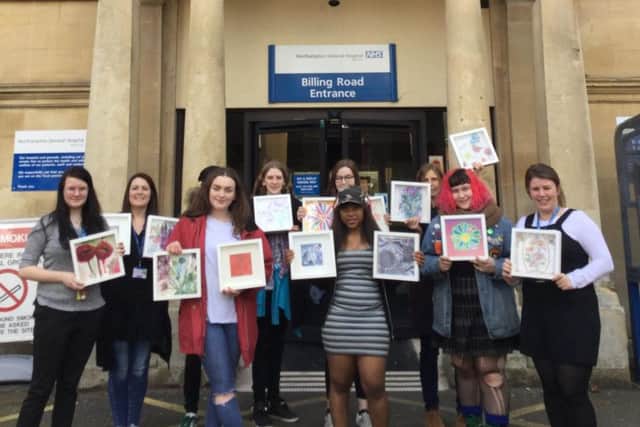 A class of Level 3 Art and Design students from Northampton College at Northampton General Hospital.