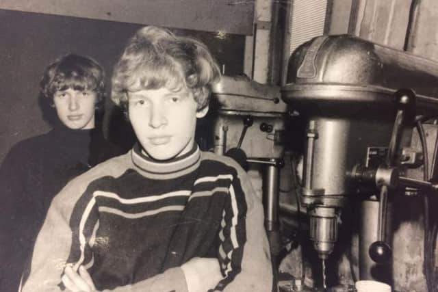 The Slatter Boys, aged 18, when the first started work at the ironmongers.