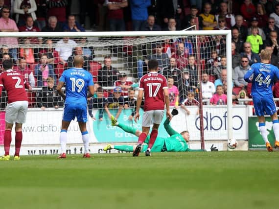 David Cornell saves Josh Wright's penalty (Pictures: Sharon Lucey)
