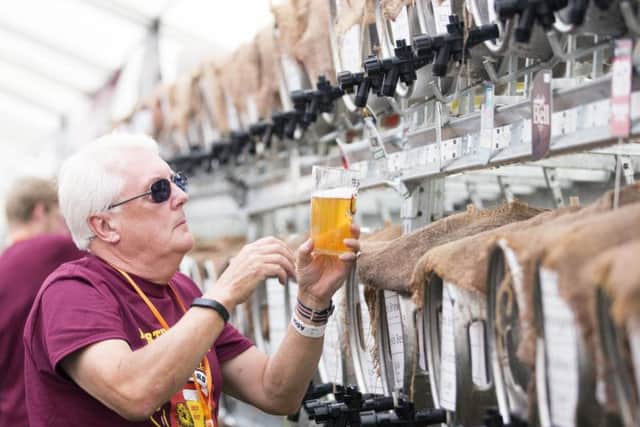 Beer lovers trying out the local tastes of Northamptonshire.