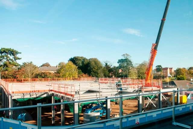 Progress on the emergency assessment unit, taken October 25.