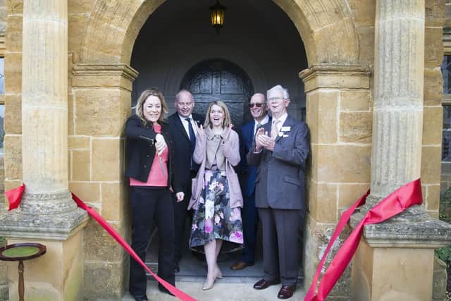 TV presenter Sarah Beeny cut the ribbon at the official Delapre Abbey opening ceremony today.