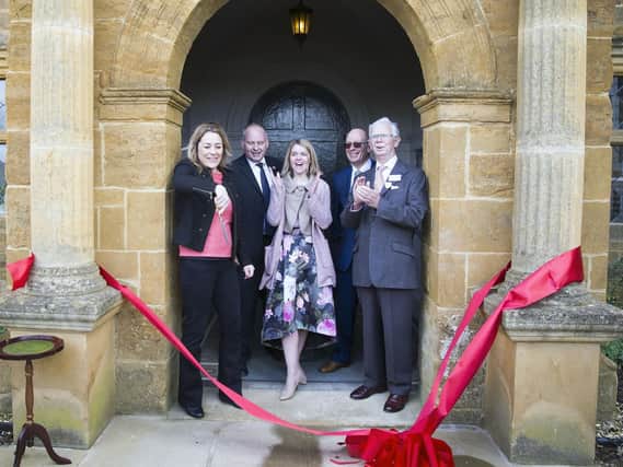TV presenter Sarah Beeny cut the ribbon at the official Delapre Abbey opening ceremony today.