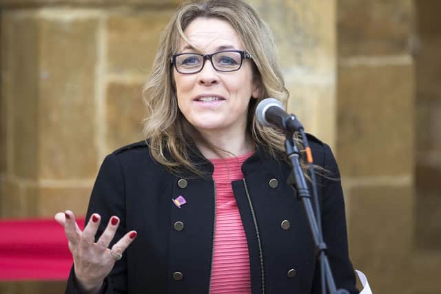 I think being here is very inspiring", said Sarah Beeny as part of her speech outside the Abbey this morning.