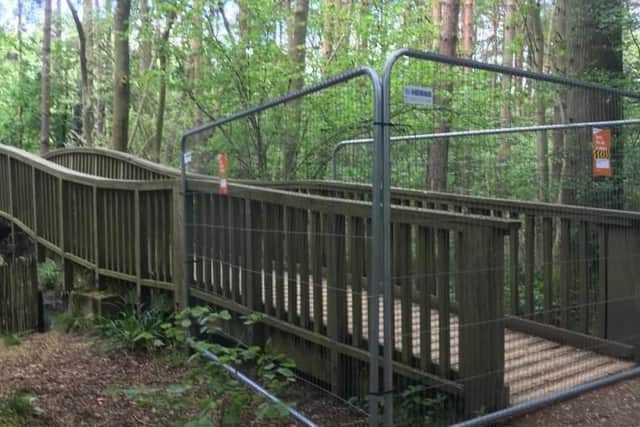 The entrance to the Tree Top Walk has been fenced off.