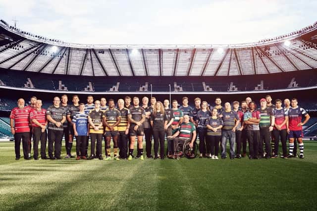 Two ambassadors from each Premiership club were invited to Twickenham to meet the star players