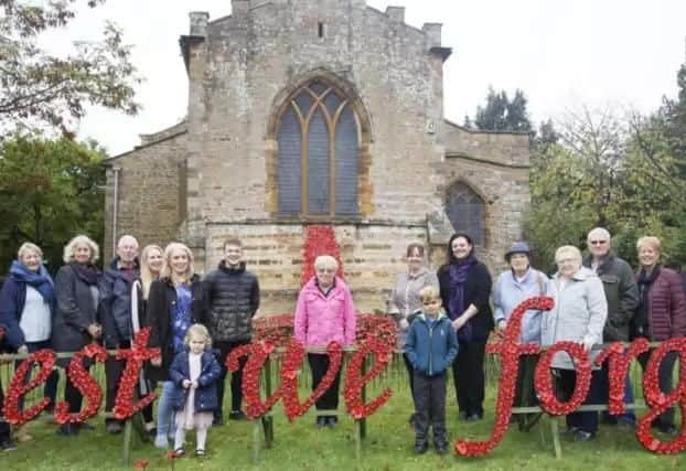 The volunteers who helped create the display at St Peter and St Paul's Church