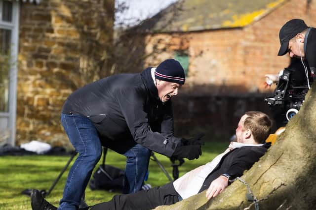 Pictures taken today on set by Kirsty Edmonds.