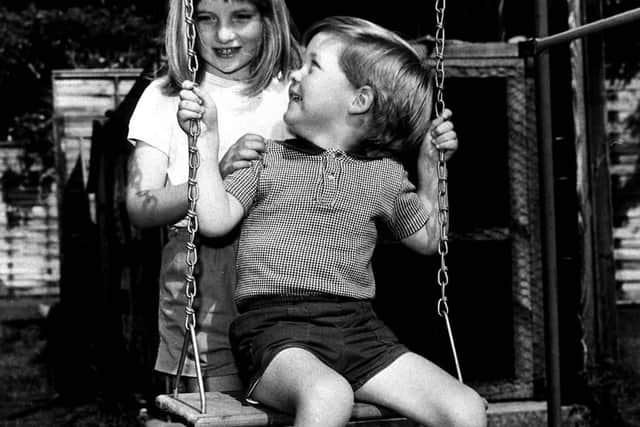 Lady Diana Spencer, aged eight, pictured in 1967 with her brother, Charles, now Earl Spencer, grew up at Althorp House near Great Brington