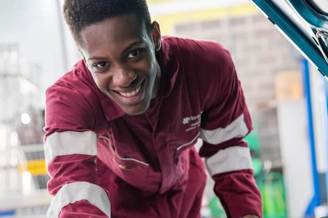Students taking motor vehicle courses get to practice in industry-standard workshops