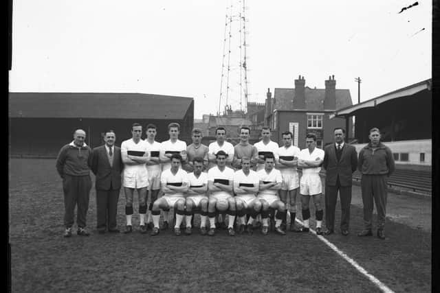 Finishing eighth in Division Three the Cobblers squad on April 17, 1962, with manager Dave Bowen second right