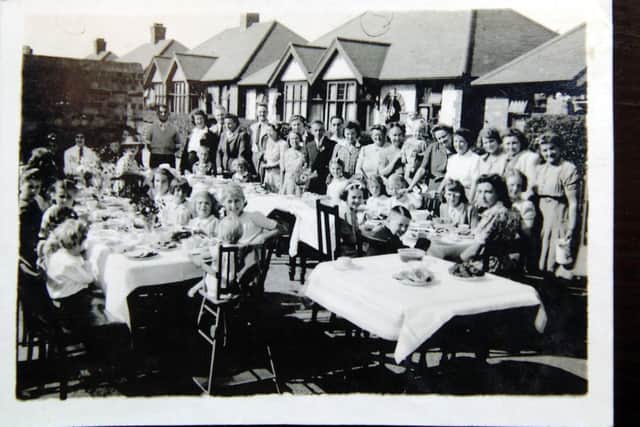 Stanton Avenue residents enjoy a street party to celebrate the end of the Second World War Spinney Hill, in 1945