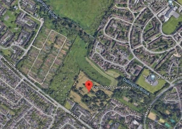The cemetery at Dallington is neighboured by allotments