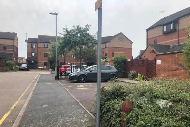 Auctioneers Court was the scene of a stabbing on Sunday.