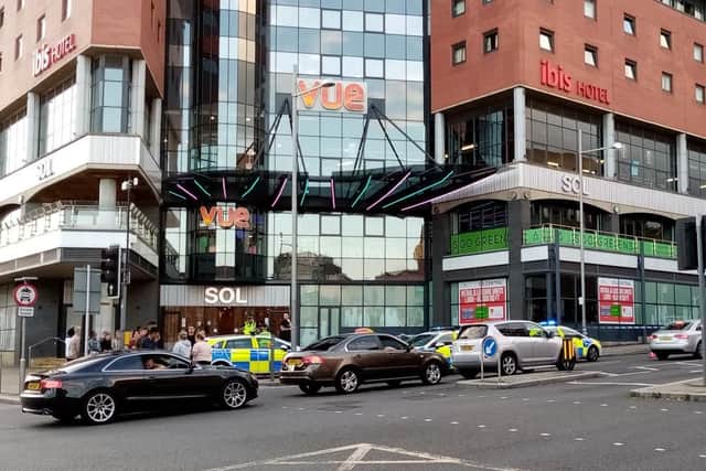 There was a large police at the scene on Saturday while Sol Central was taped off for a few hours.