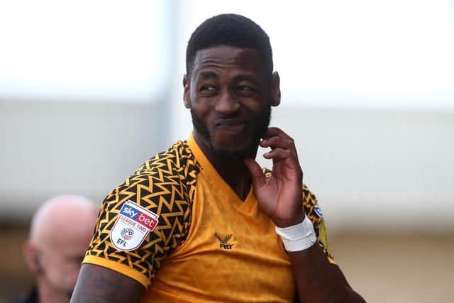Newport's Jamile Matt heads for the tunnel after being sent off