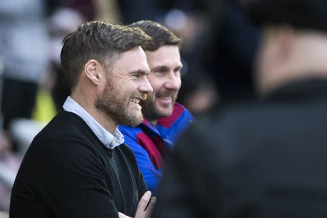 Former Scunthorpe assistant manager Chris Lucketti, pictured next to Graham Alexander here, was appointed Bury boss this week