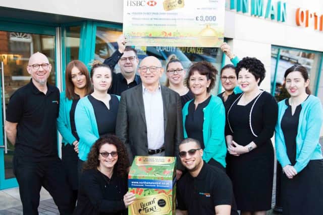The team at Sheinman Opticians launch this year's Golden Ticket promotion by Northampton Town Centre Business Improvement District