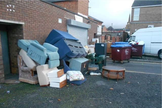 The scene outside the High Street store