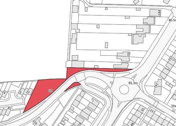 The area in red, which covers around 1,270 square metres, could be disposed of to make way for a roundabout.