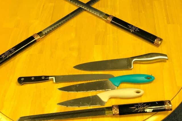 Some of the knives handed in during Northamptonshire Police's amnesty. NNL-171130-104101005