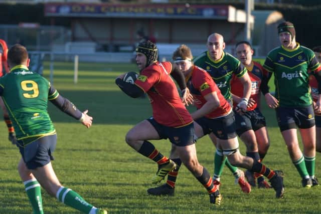 ON THE ATTACK - action from Old Northamptonians' win over Huntingdon at Billing Road (Pictures: Dave Ikin)