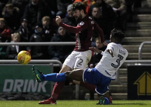 Brendan Moloney in action for the Cobblers in last weekend's 0-0 draw with Bury