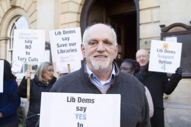 Cllr Brian Markham at November's library protests