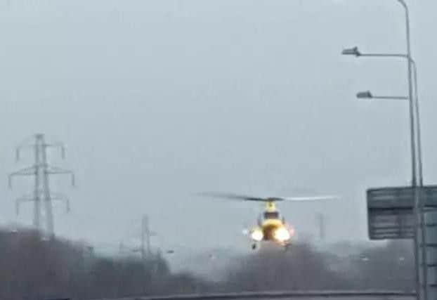 The woman was airlifted to University Hospital Coventry for treatment