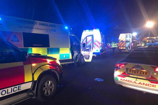 The scene of the accident between junctions 15a and 16.