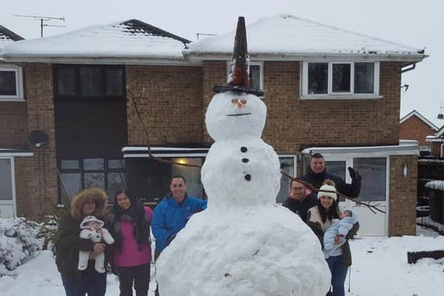 Hundreds took to the bitterly cold wintry weather today to enjoy the snow.