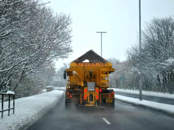 Gritters are out following heavy snowfall over the weekend.