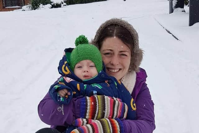 Arthur's first time in the snow Picture Stacey Frost