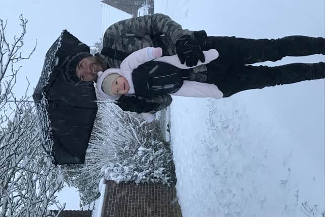 Gareth Morris with Emilia Morris age 8 months today