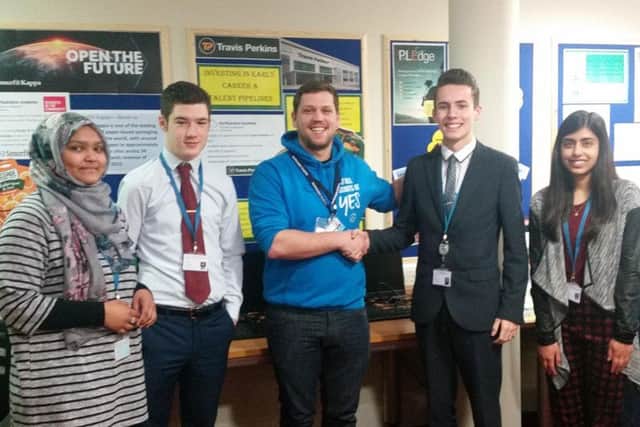 Pictured L-R: Mahima Haque, Ciaran Tierney, Niall Robinson from NCS, Jack Whaley, Hina Hothi