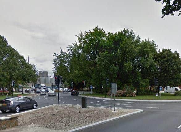 The incident happened at St Peters Way roundabout in Northampton.