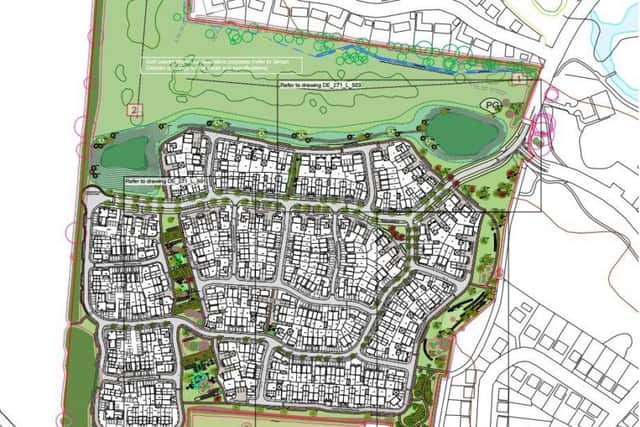 349 houses are planned for the area south of Rowtree Road.