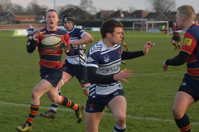 EYES ON THE BALL - action from Old Northamptonians' win over Leighton Buzzard (Pictures: Dave Ikin)