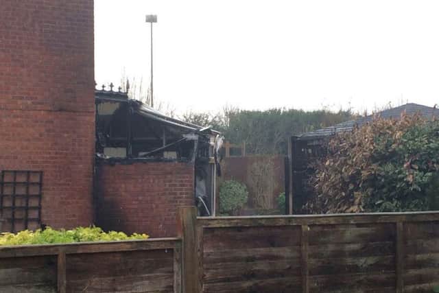 Conservatories, sheds and fir trees have been destroyed