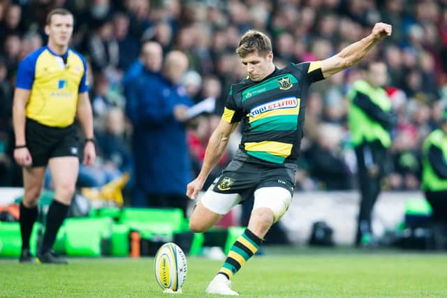 Piers Francis was on kicking duty at a sold-out Franklin's Gardens