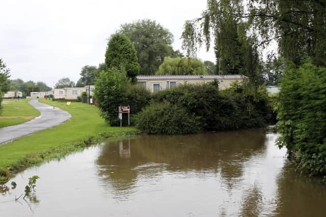 Cogenhoe Mill Caravan Site is subject to a flood warning. Editorial image.