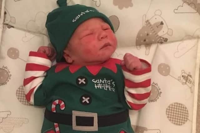 Richard Albert Luck, born at 12.04am at the Barratt Birth Centre in Northampton General Hospital, was the first of the Christmas Day babies.